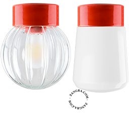 red porcelain lamp David - Ø 10cm