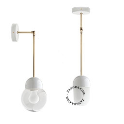 lámpara o aplique de porcelana blanca - pantalla de vidrio