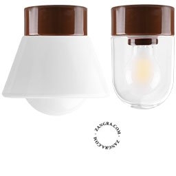 brown porcelain lamp David - Ø 10cm