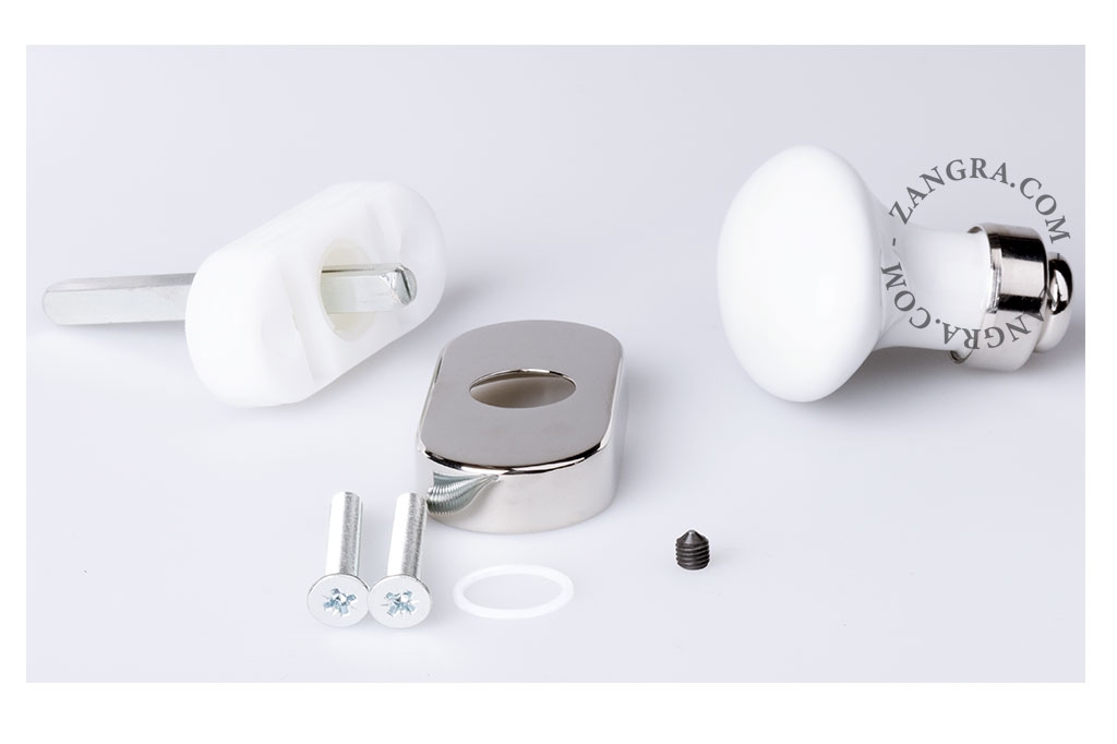white porcelain window handle