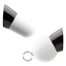 applique noire - globe en verre - Ø 11 cm