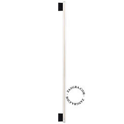 væg- eller loftslampe i sort porcelæn S14s – transparent stick pære – 100cm