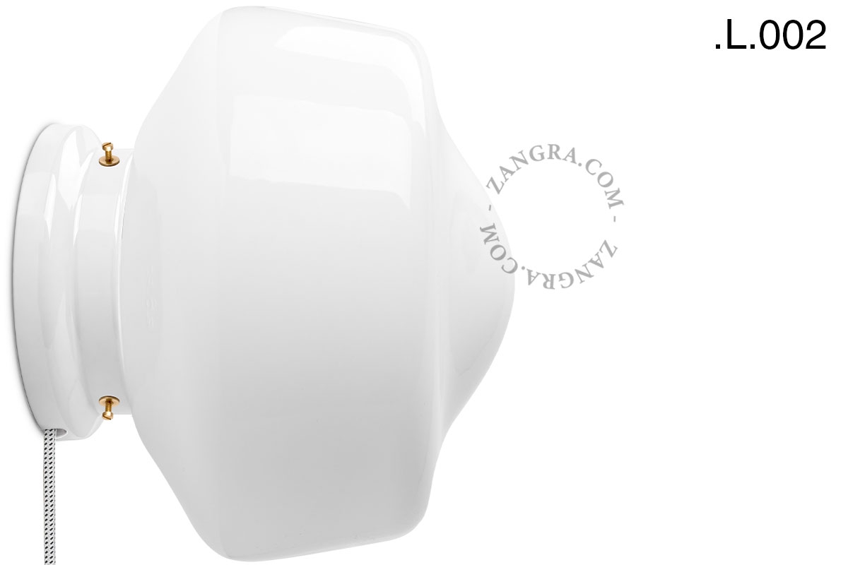 applique ou lampe de table Cédric en porcelaine blanche