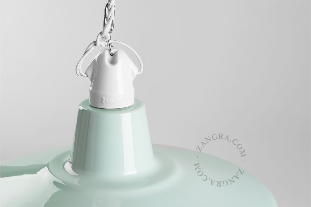 mintfarvet emaljeret pendellampe - Ø 40 cm