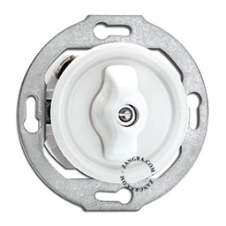 porcelain over-centre rotary two-way switch in porcelain