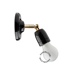 regulowana lampa ścienna Pure Porcelain - czarna