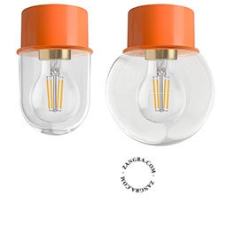 oranje wand- of plafondlamp - Ø 8 cm