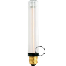 E27 żarówka filamentowa LED nieściemnialna 220K - 3W - 18 cm ryflowane szkło
