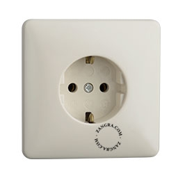 beige bakelite socket - type F