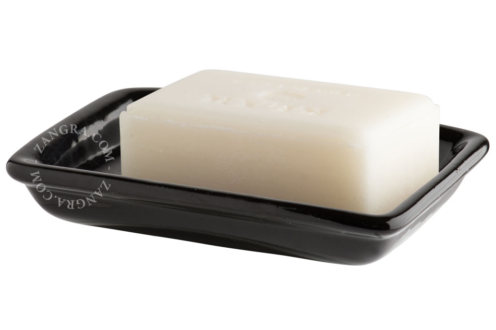 jabonera de porcelana negra