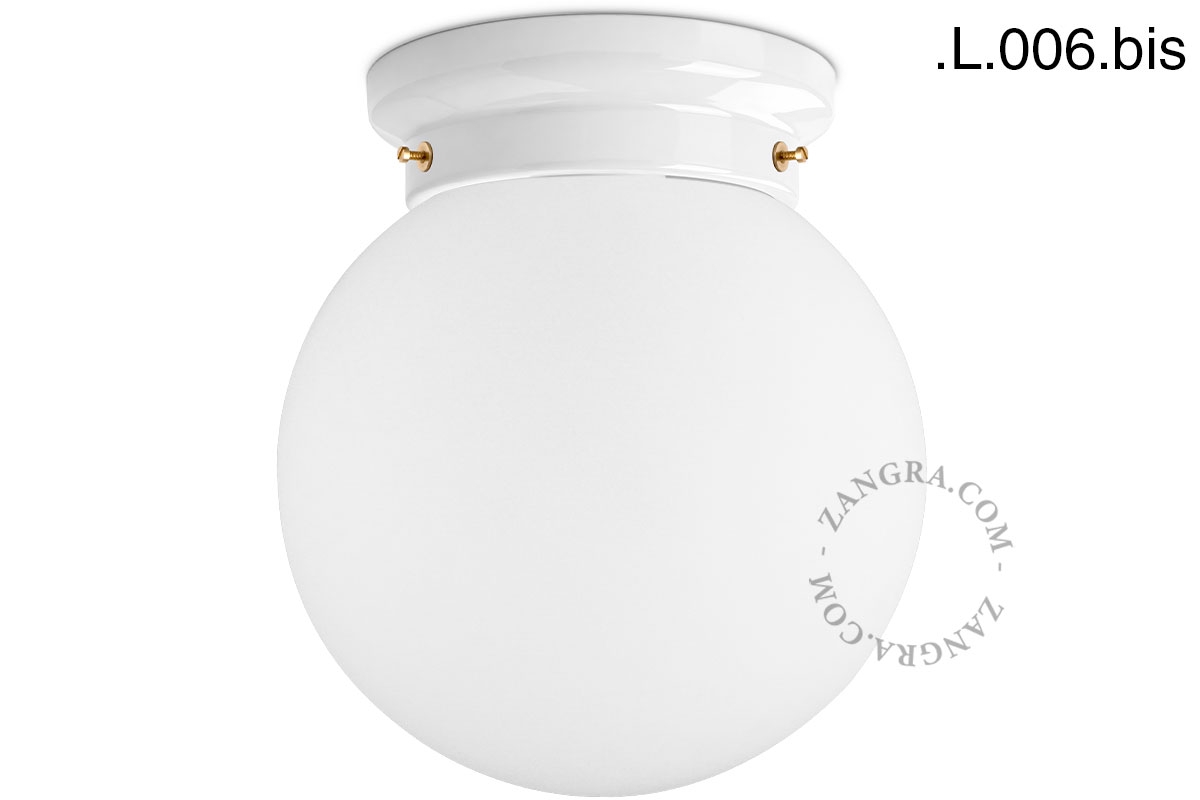 Art Deco Leuchte Chaella aus weißem Porzellan