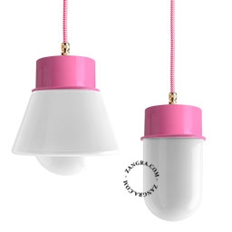 gelakte hanglamp - roze