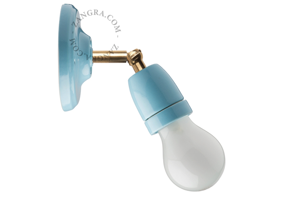 regulowana lampa ścienna Pure Porcelain - turkusowa