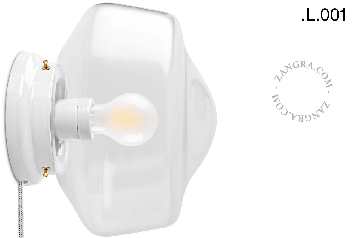 applique ou lampe de table Cédric en porcelaine blanche
