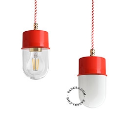 gelakte hanglamp - rood