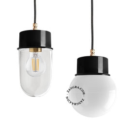 gelakte hanglamp - zwart