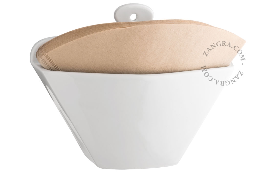 portafiltros de café de porcelana