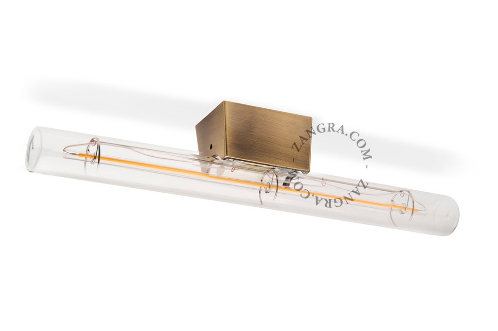 mosiężna lampa ścienna lub sufitowa S14d Bobby - świetlówka szkło przezroczyste