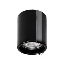 czarny porcelanowy reflektor natynkowy Aglae - Ø 6 cm