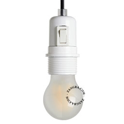 portalámparas de baquelita blanca con interruptor