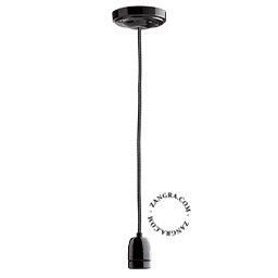 czarna porcelanowa lampa wisząca, Alexis