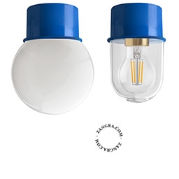 blauwe wand- of plafondlamp - Ø 8 cm