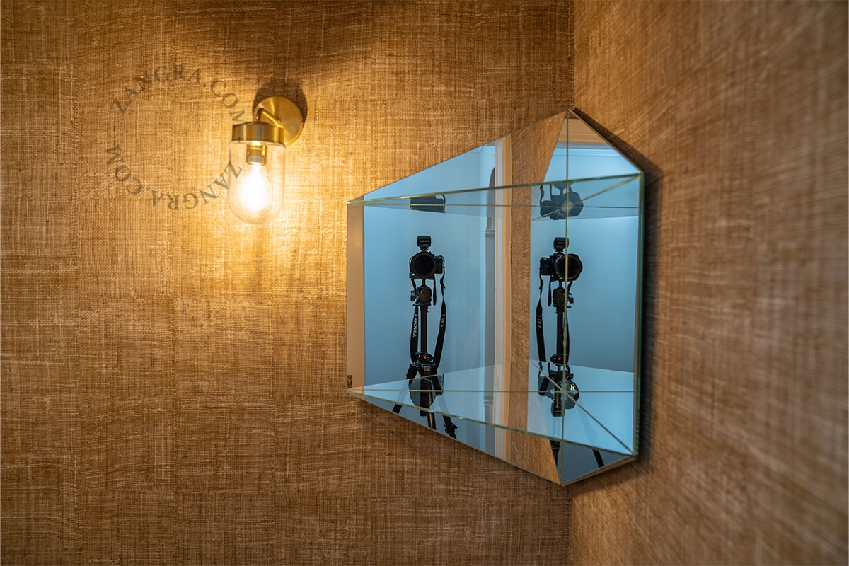 brass wall light - glass shade