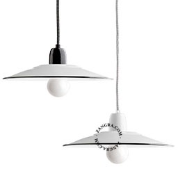 candeeiro pendente de esmalte branco - Ø 28 cm
