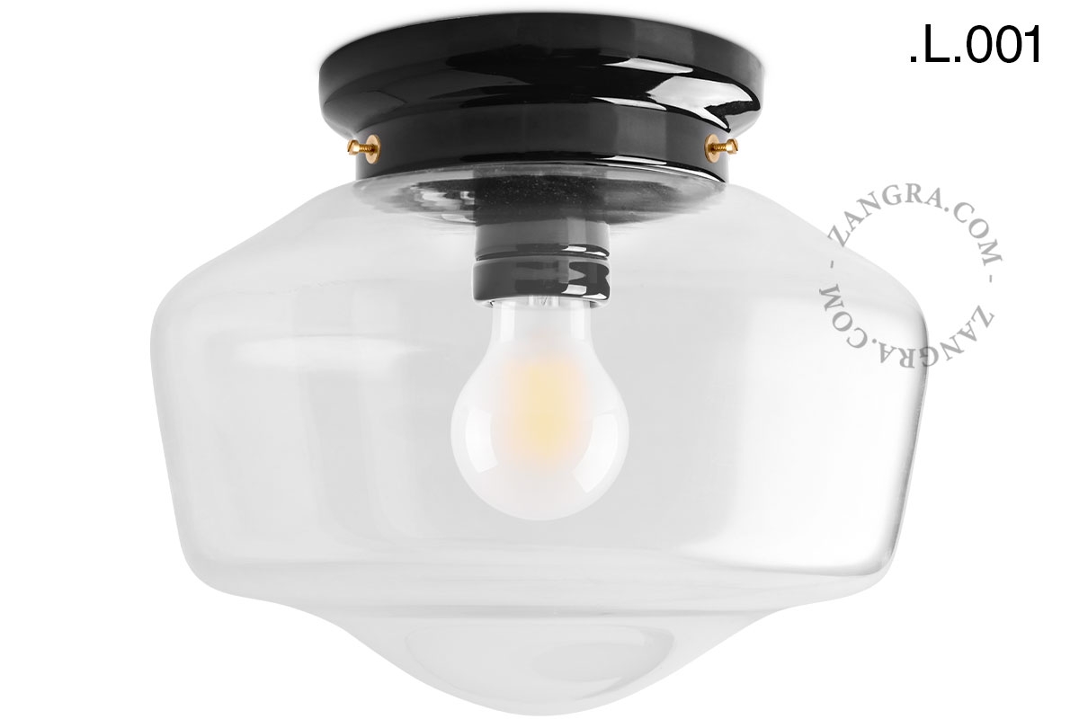 Art Deco lampa Chaella i svart porslin