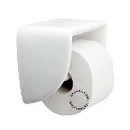 suporte de papel higiénico em porcelana branca
