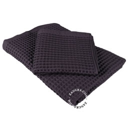 antracit waffle handduk