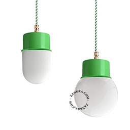 gelakte hanglamp - groen