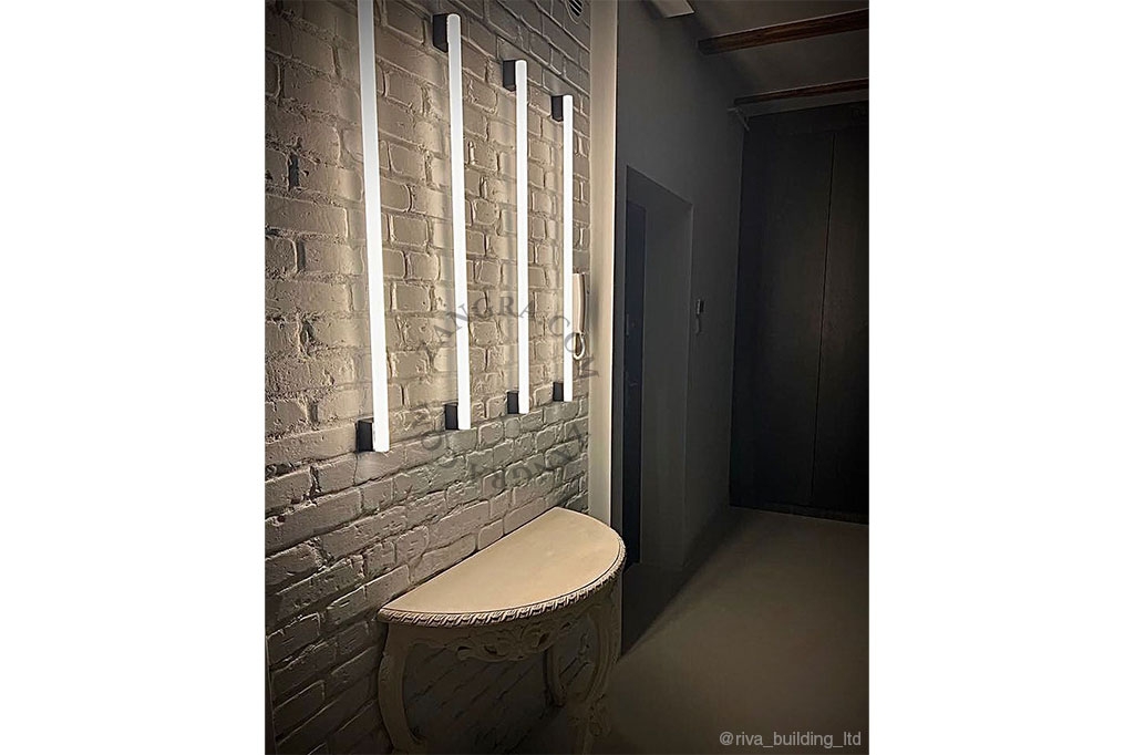 schwarze Wand- oder Deckenleuchte S14s - Stablampe - 100cm