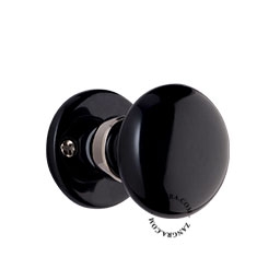 black porcelain double doorknob