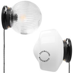 applique ou lampe de table Cédric en porcelaine noire