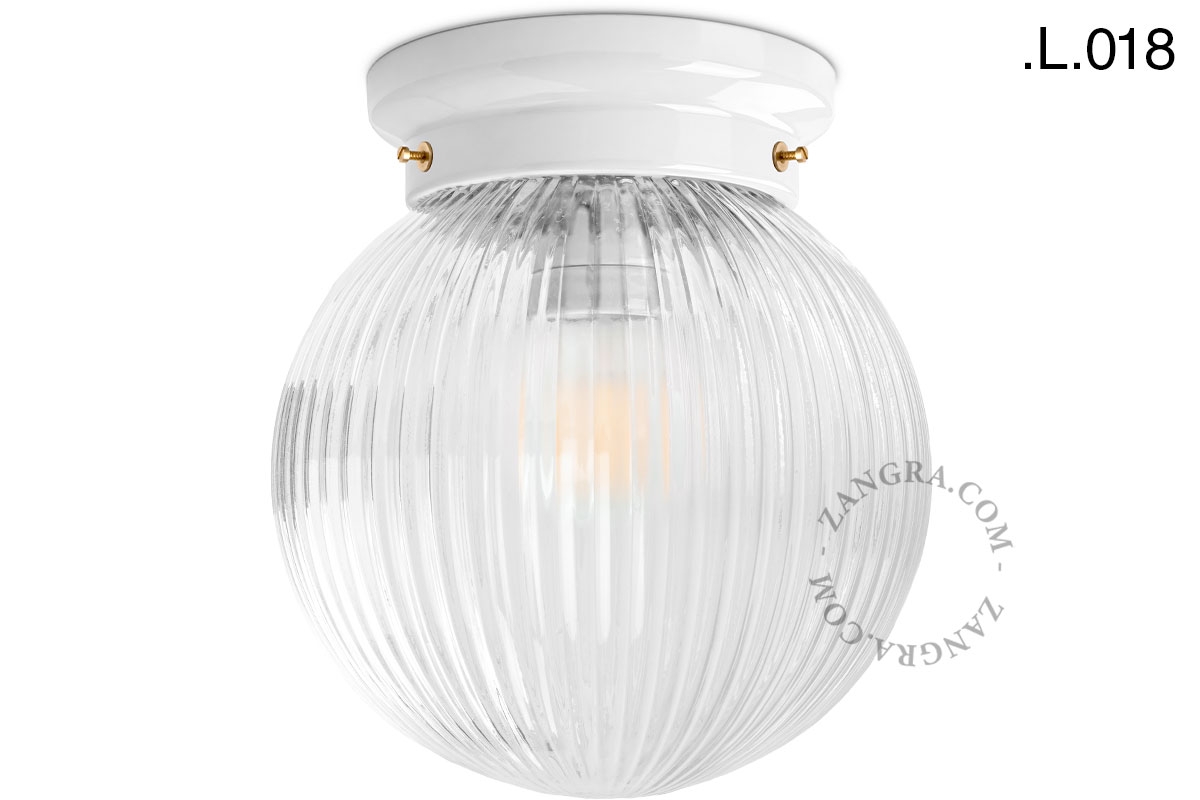 Art Deco Leuchte Chaella aus weißem Porzellan