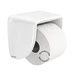 porcelanowy uchwyt na papier toaletowy - biały