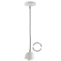 lampada a sospensione in porcellana bianca Coby