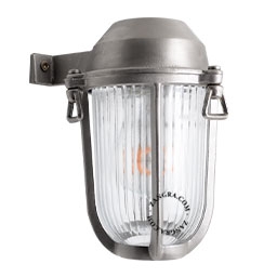 gallervägglampa i förnicklad mässing för utomhusbruk - IP64