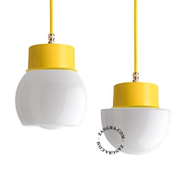 gelakte hanglamp - geel