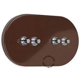 brun tryckströmbrytare – 4 nickel tryckknappar