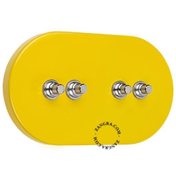 interruptor amarelo - 4 botões de pressão niquelados