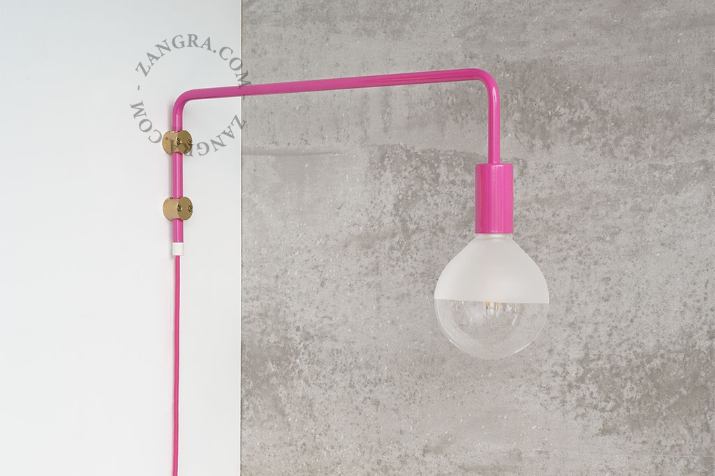 lampe potence pivotante - rose