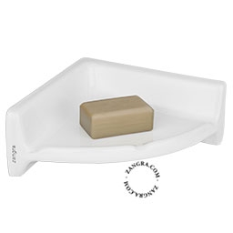 biała ścienna porcelanowa półka narożna