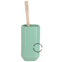 porte-balayette Art Déco Becca en porcelaine verte