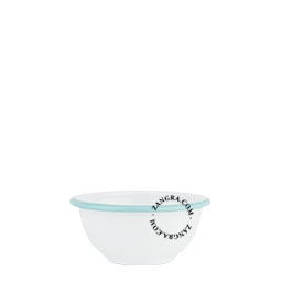 taça de esmalte branco com bordo azul - Ø 13,5 cm