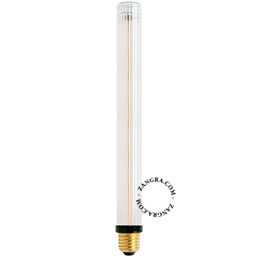 E27 żarówka filamentowa LED nieściemnialna 220K - 5W - 31 cm ryflowane szkło