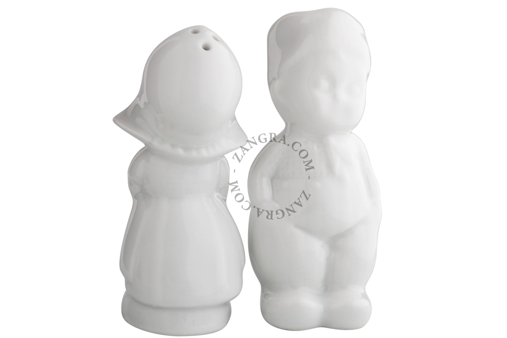 juego de salero y pimentero de porcelana