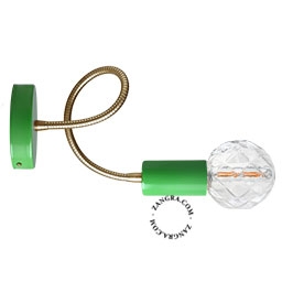 aplique o plafón verde con brazo flexible