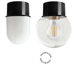 zwarte wand- of plafondlamp - Ø 8 cm
